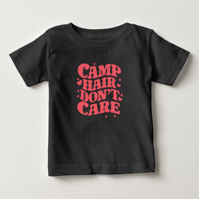 Camiseta Cabelo de Campo Não Liga Verão Acampamento Garotas (Frente)