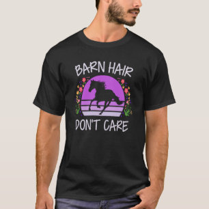 Camiseta Cabelo de estábulo não me importo Cavalo Equestre