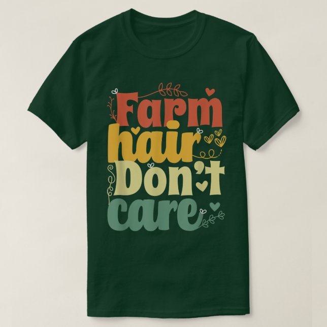 Camiseta Cabelo de fazenda não se importa com fazendeiros q (Frente do Design)