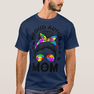 Camiseta Cabelo de freio Óculos de sol Mãe Autismo Fama de