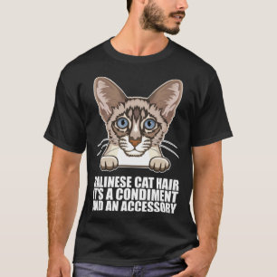 Camiseta cabelo de gato balinês é um condimento e um acessó