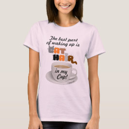 Camiseta Cabelo De Gato Na Minha Xícara De Gato Humoroso