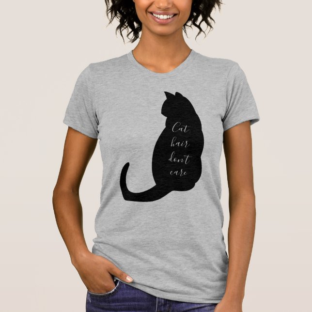 Camiseta Cabelo de gato não se importa com a citação do ama (Frente)