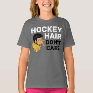 Camiseta Cabelo de Hóquei das Meninas Não se importa com