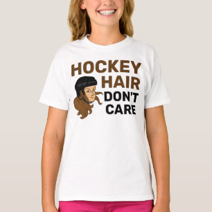 Camiseta Cabelo de Hóquei das Meninas Não se importa com