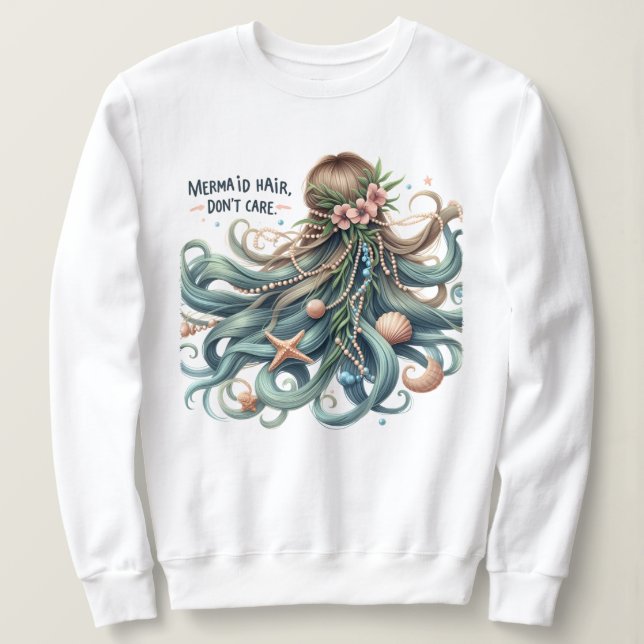 Camiseta Cabelo de sereia não se importa (Frente do Design)