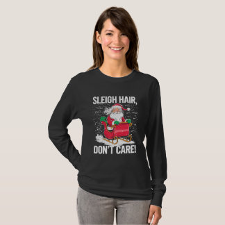 Camiseta Cabelo de Trenó Engraçado Não Me Importo Alegria d