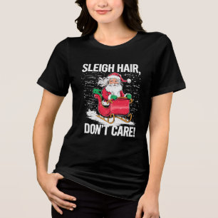 Camiseta Cabelo De Trenó Engraçado Não Se Importa Alegria D