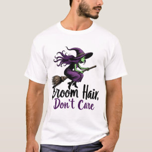 Camiseta Cabelo de vassoura, não se importe, Design de brux