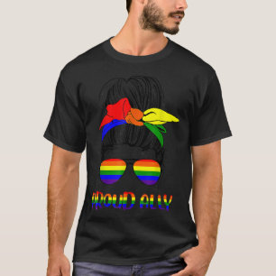 Camiseta Cabelo Desarrumado em Coque Aliado Orgulhoso Bande