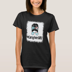 Camiseta Cabelo Desarrumado em Coque Vida de Cuidador Enfer