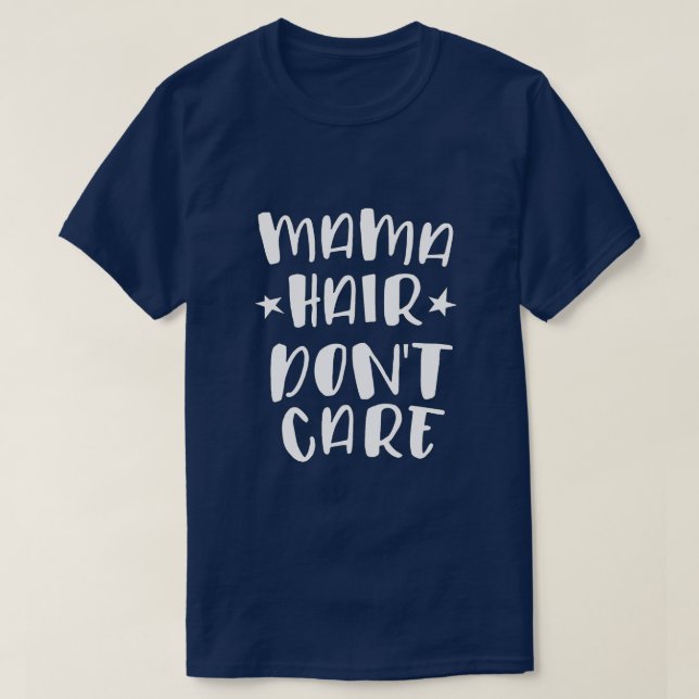 Camiseta Cabelo Desarrumado, Não Me Importo (Frente do Design)