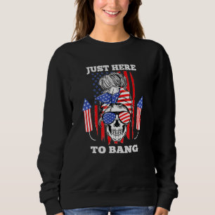 Camiseta Cabelo Desgrenhado Caveira Estou Aqui Para Detonar