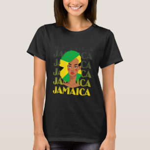 Camiseta Cabelo Desgrenhado de Menina Negra Jamaicana Bande