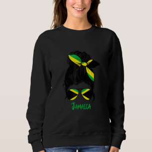 Camiseta Cabelo Desgrenhado de Meninas Bandeira Jamaicana F