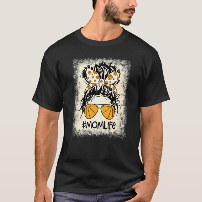Camiseta Cabelo Desgrenhado Desbotado Vida de Mãe Dia das M (Frente)