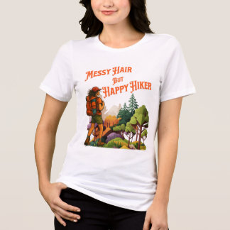 Camiseta Cabelo Desgrenhado Mas Feliz Mulinhe Hiking