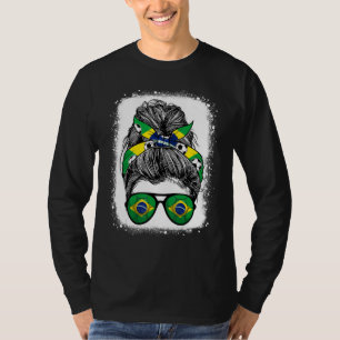 Camiseta Cabelo Desgrenhado Óculos Bandeira do Brasil Garot