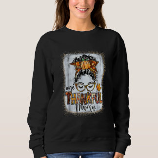 Camiseta Cabelo Desgrenhado Uma Mamãe Grata Outono Ação de