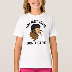 Camiseta Cabelo do capacete de hóquei das garotas Não se