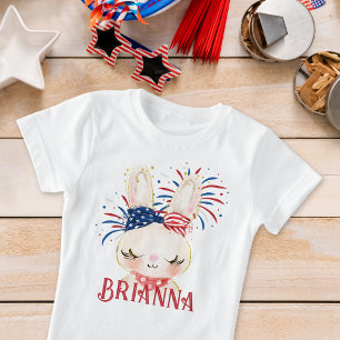 Camiseta Cabelo do Sinalizador do Coelho e fogos de artifíc