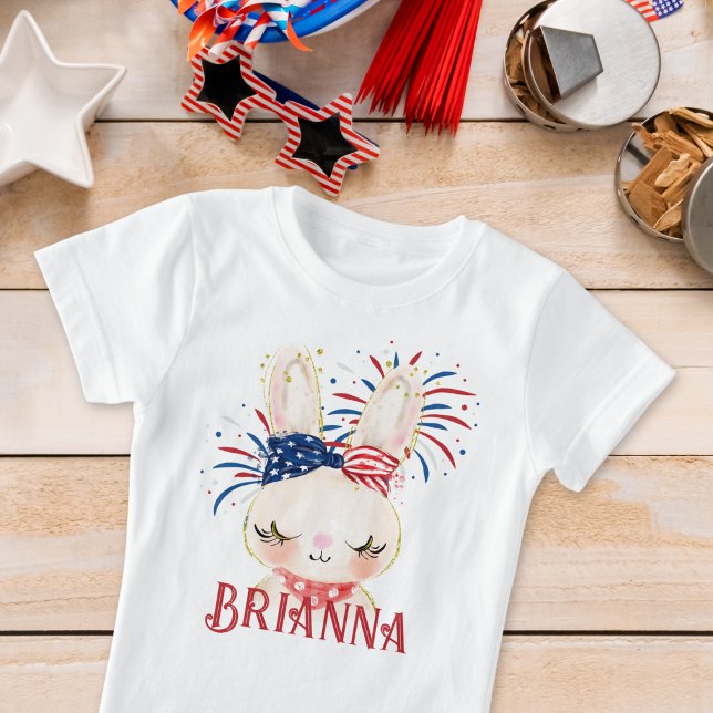 Camiseta Cabelo do Sinalizador do Coelho e fogos de artifíc (Criador carregado)