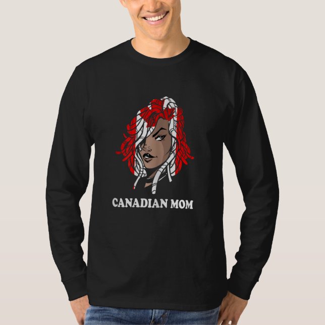 Camiseta Cabelo Dreadlocks de Mãe Canadense Feminina Bandei (Frente)
