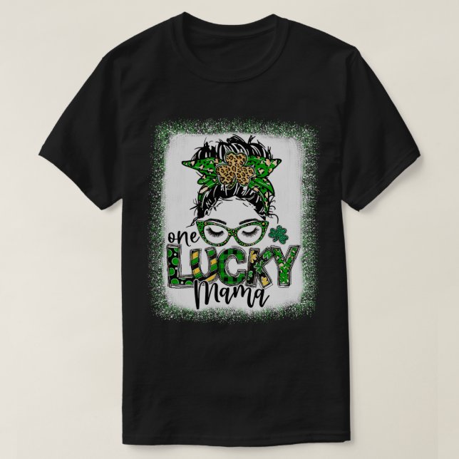 Camiseta Cabelo Embola Leve Leopardo Dia de São Patrício Um (Frente do Design)