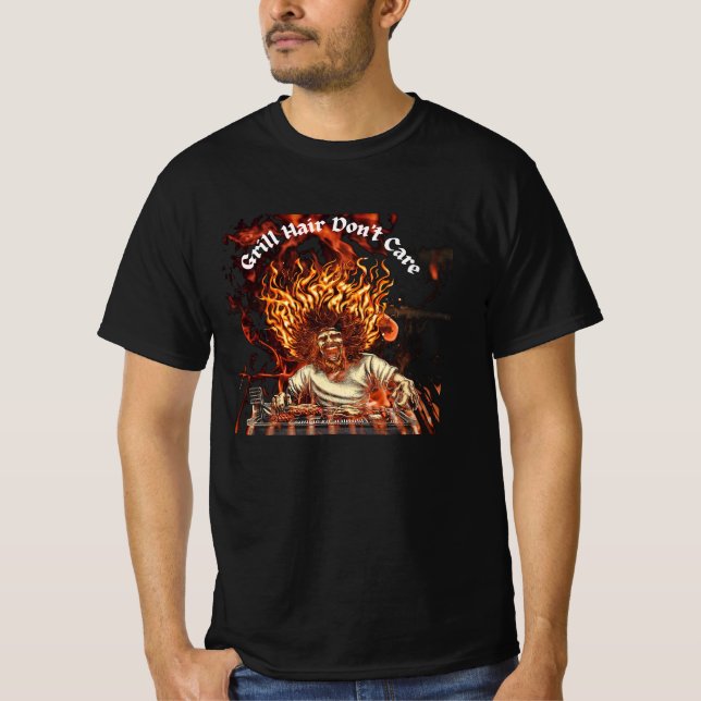 Camiseta Cabelo Engraçado Não se importe (Frente)