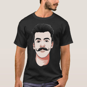 Camiseta Cabelo Facial do Hipster do bigode de guiador
