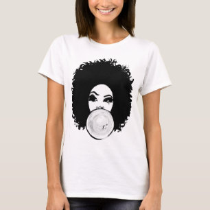 Camiseta Cabelo grande kinky do Afro encaracolado para a