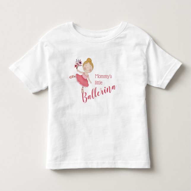 Camiseta Cabelo loiro da Pequena Ballerina mamãe (Frente)