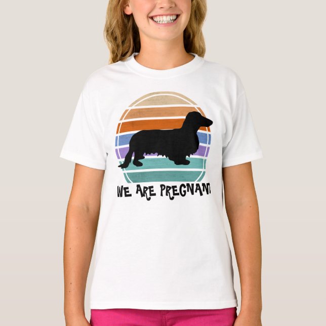 Camiseta Cabelo Longo Dachshund - Silhouette 1 (Frente)