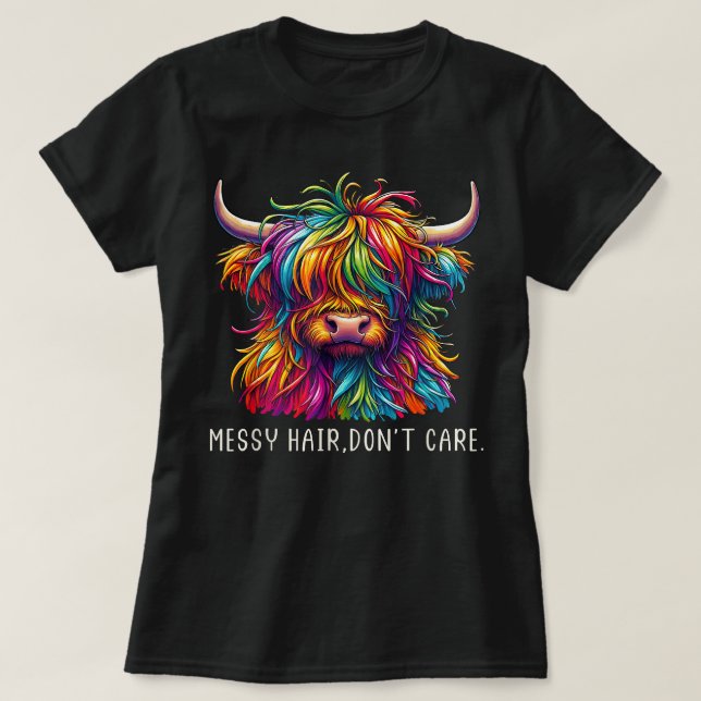 Camiseta Cabelo Maluco da Vaca Highland Colorida (Frente do Design)