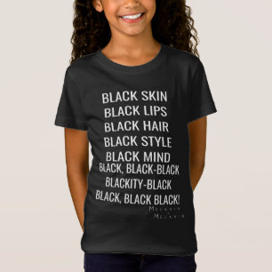 Camiseta Cabelo Negro Lábios Unhas Preto Preto Preto