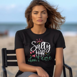 Camiseta "Cabelo salgado não se importa" Vida na praia