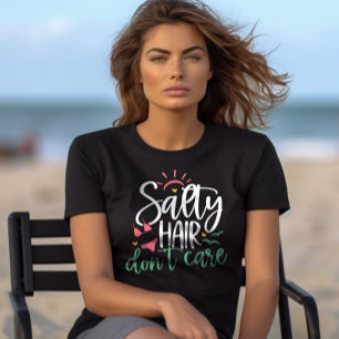 Camiseta "Cabelo salgado não se importa" Vida na praia
