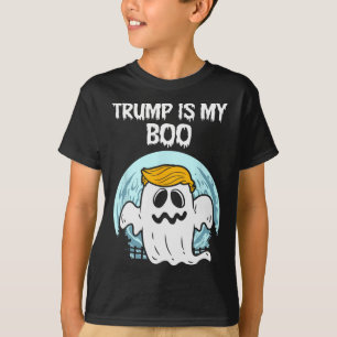 Camiseta Cabelo Trump 2025 Engraçado Fantasma Halloween Boo