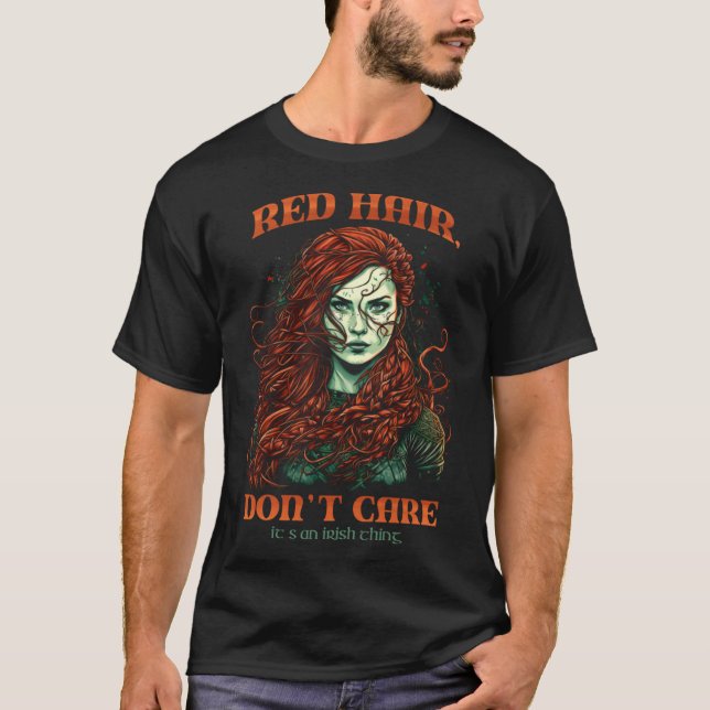 Camiseta Cabelo Vermelho Não se importa É uma Cabeça Vermel (Frente)