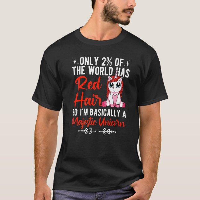 Camiseta Cabelo Vermelho Unicórnio Cabeça Vermelha Cabeça V (Frente)