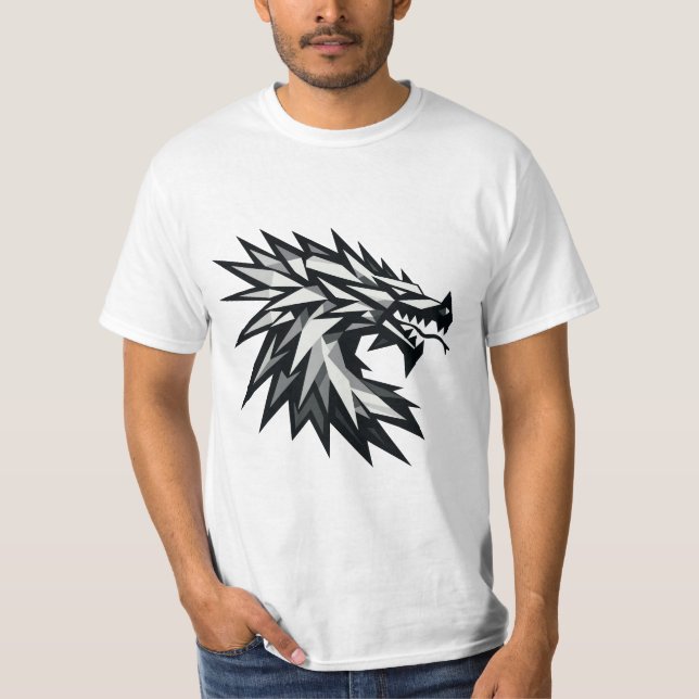 Camiseta Cabeza de dragón poligonal (Frente)