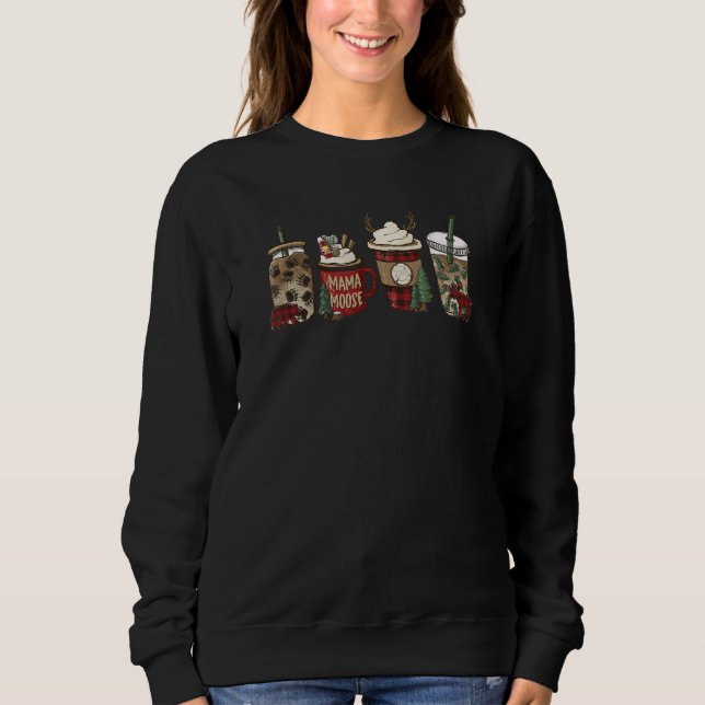Camiseta Cabin Christmas Coffee Mama Moose Holiday Drinks W (Frente)
