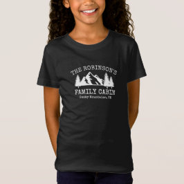 Camiseta Cabina de Família Montanhas de Árvores Brancas Des