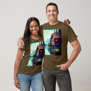 Camiseta Cabina de férias no lago