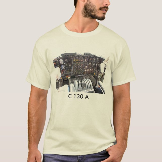 Camiseta Cabina do piloto de C-130A, C 130 A (Frente)