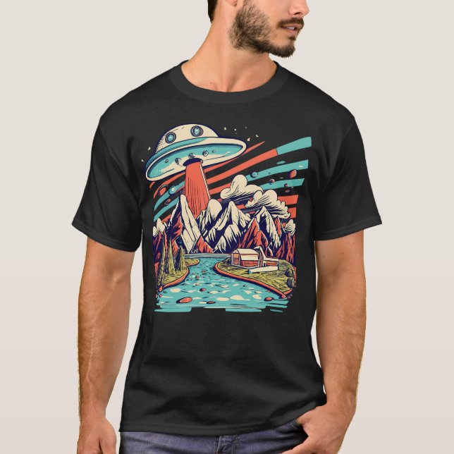 Camiseta Cabina Na Floresta - Com Ufo (Frente)