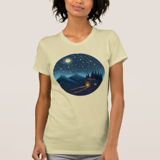 Camiseta Cabine Aconchegante Sob o Céu Estrelado