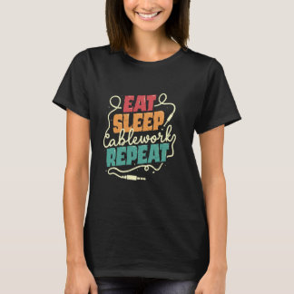 Camiseta Cablagem de repouso do técnico visual de áudio AV 