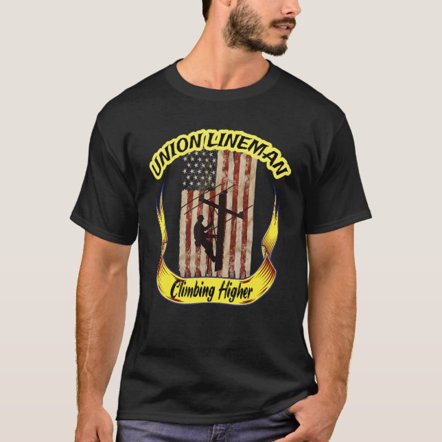 Camiseta Cabo de Eletricista de Linha Material de Poste Elé (Frente)