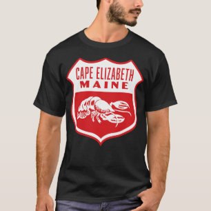 Camiseta Cabo Elizabeth Maine Retro Shield White